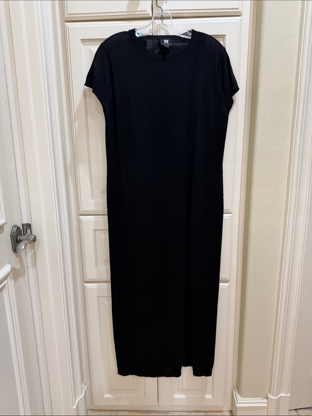 W by Worth Black Short-Sleeve Maxi Knit Dress